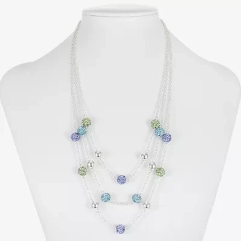 Monet Jewelry Womens Blue Glass 18 Inch Strand Necklace