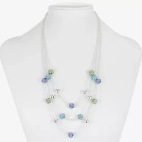 Monet Jewelry Womens Blue Glass 18 Inch Strand Necklace
