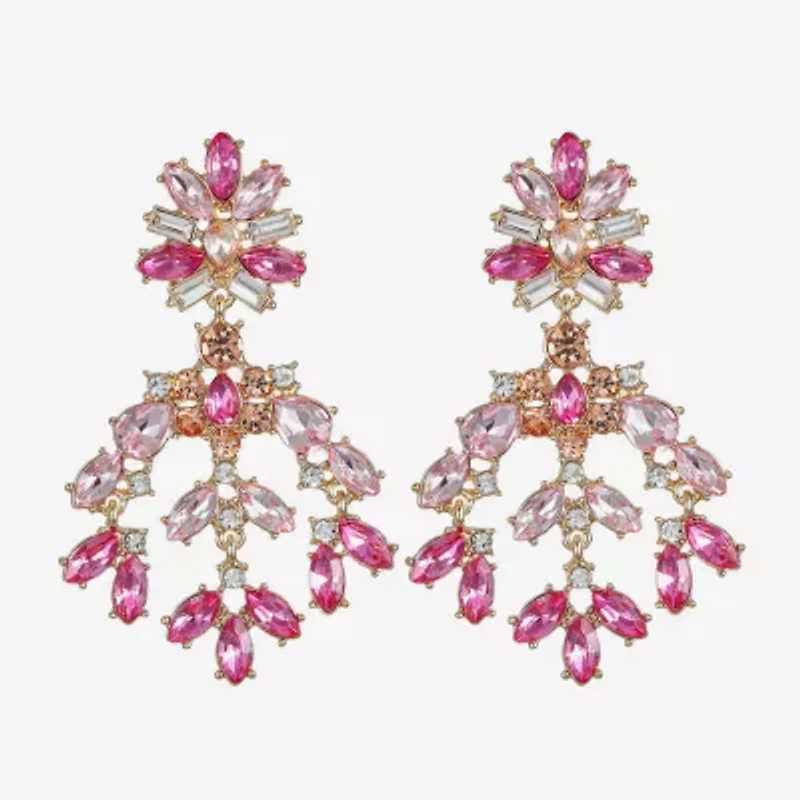 Monet Jewelry Womens Glass Hypoallergenic Chandelier Earrings
