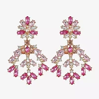 Monet Jewelry Womens Glass Hypoallergenic Chandelier Earrings