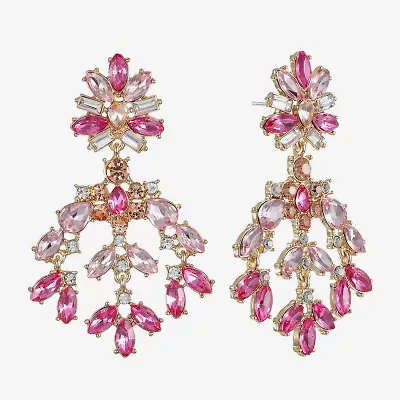 Monet Jewelry Womens Glass Hypoallergenic Chandelier Earrings