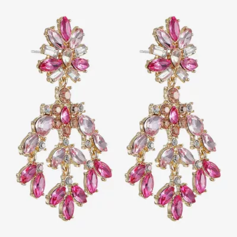 Monet Jewelry Womens Glass Hypoallergenic Chandelier Earrings