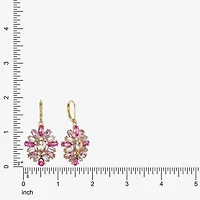 Monet Jewelry Womens Pink Glass Drop Earrings