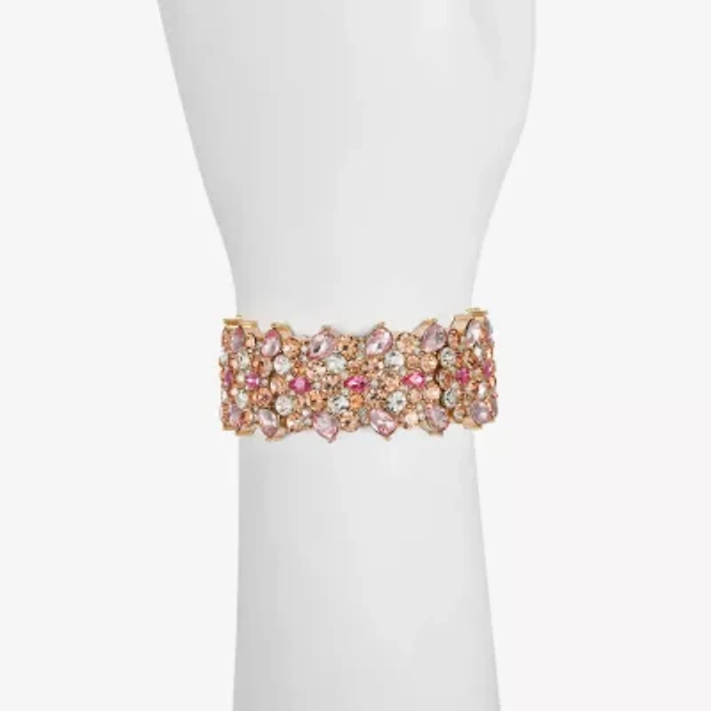 Monet Jewelry Womens Glass Round Stretch Bracelet