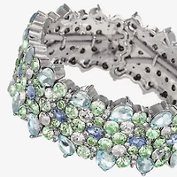 Monet Jewelry Womens Blue Glass Round Stretch Bracelet