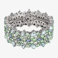 Monet Jewelry Womens Blue Glass Round Stretch Bracelet