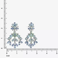 Monet Jewelry Womens Blue Glass Hypoallergenic Chandelier Earrings