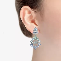 Monet Jewelry Womens Blue Glass Hypoallergenic Chandelier Earrings