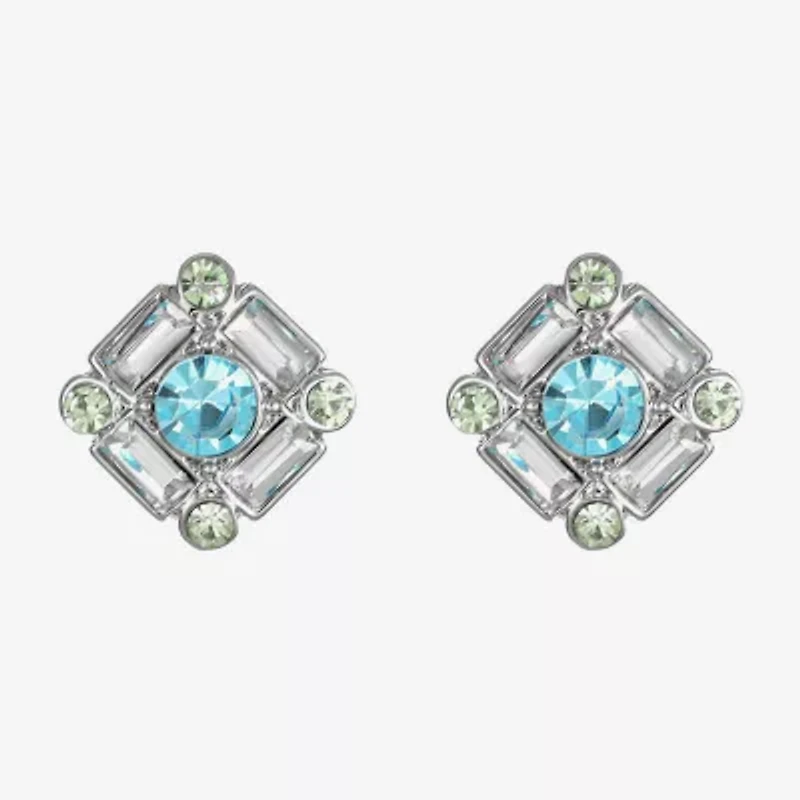 Monet Jewelry Blue Glass 16.5mm Stud Earrings