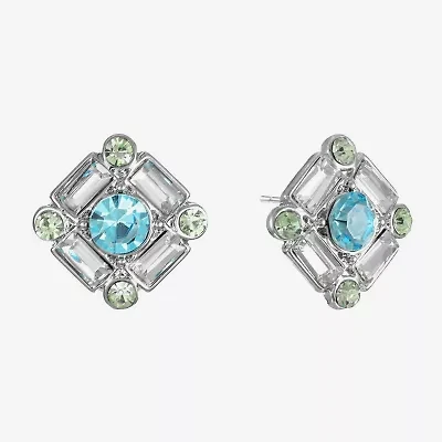 Monet Jewelry Blue Glass 16.5mm Stud Earrings