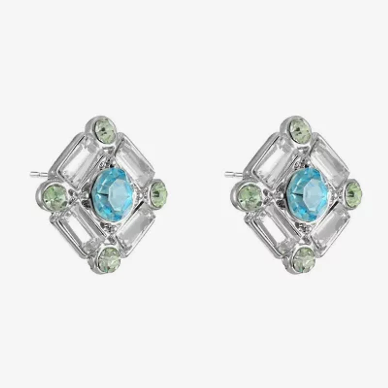 Monet Jewelry Blue Glass 16.5mm Stud Earrings