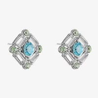 Monet Jewelry Blue Glass 16.5mm Stud Earrings