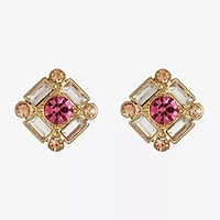 Monet Jewelry Pink Glass 16.5mm Stud Earrings