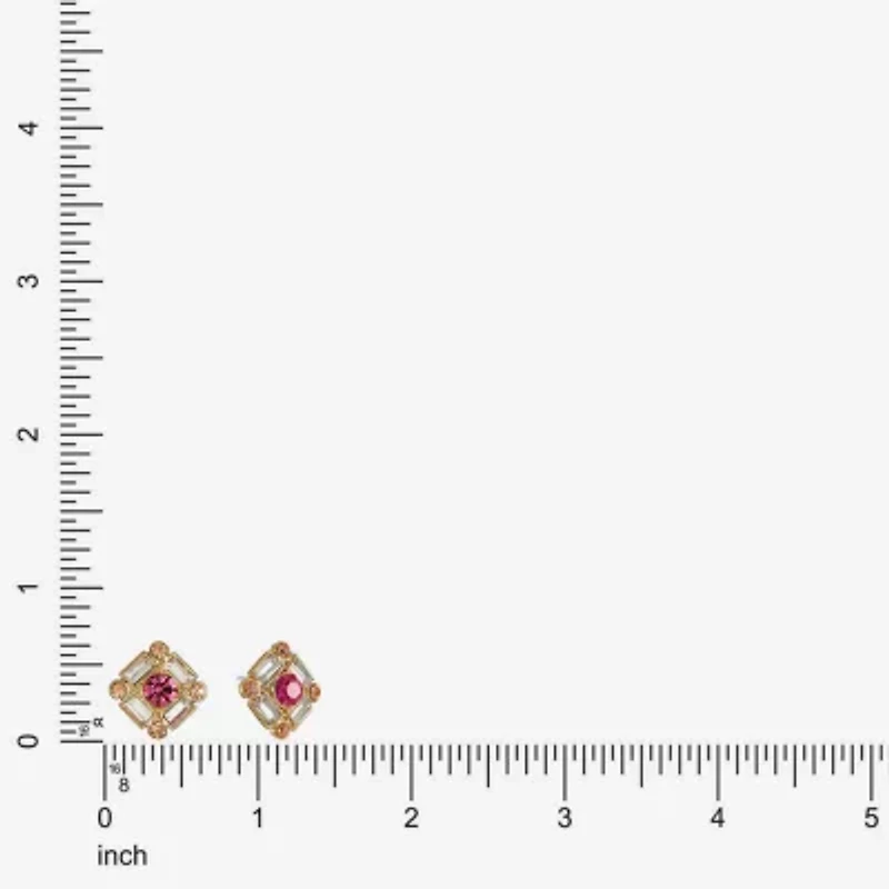 Monet Jewelry Pink Glass 16.5mm Stud Earrings