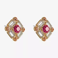 Monet Jewelry Pink Glass 16.5mm Stud Earrings