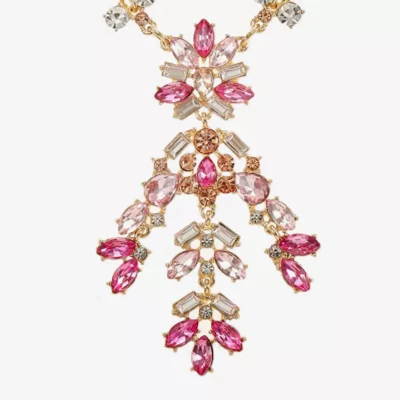 Monet Jewelry Womens Pink 18 Inch Statement Necklace