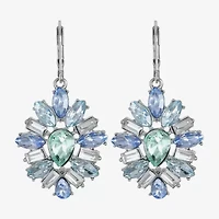 Monet Jewelry Womens Blue Glass Drop Earrings