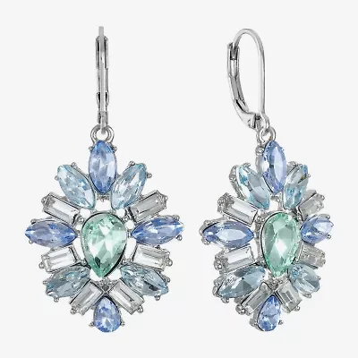 Monet Jewelry Womens Blue Glass Drop Earrings