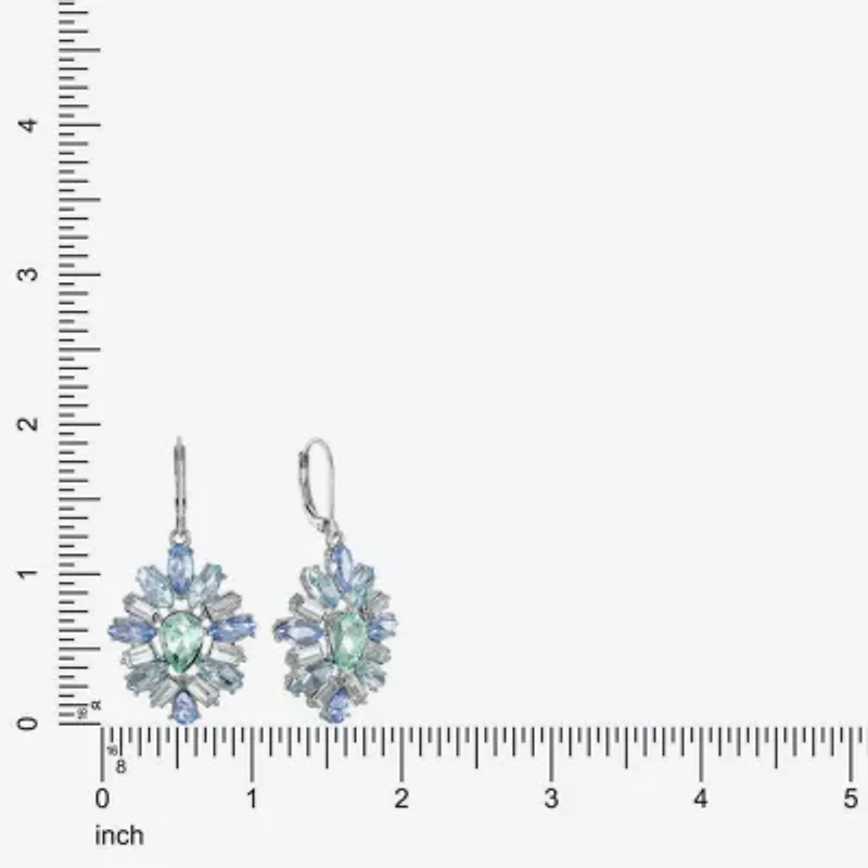 Monet Jewelry Womens Blue Glass Drop Earrings