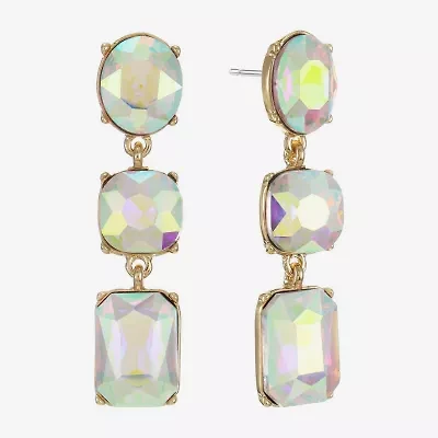 Monet Jewelry Womens Glass Cushion Hypoallergenic Drop Earrings