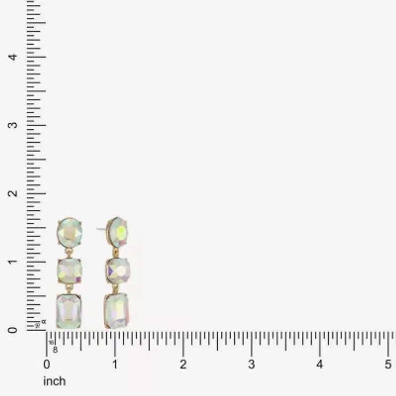 Monet Jewelry Womens Glass Cushion Hypoallergenic Drop Earrings