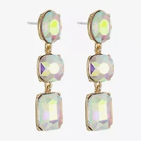 Monet Jewelry Womens Glass Cushion Hypoallergenic Drop Earrings