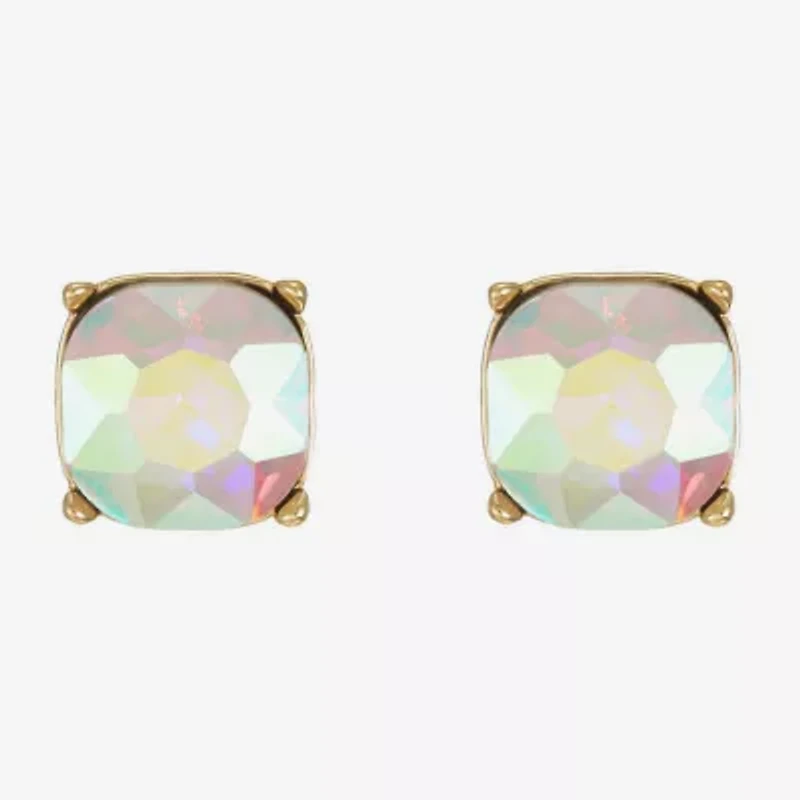 Monet Jewelry Glass 10mm Cushion Stud Earrings