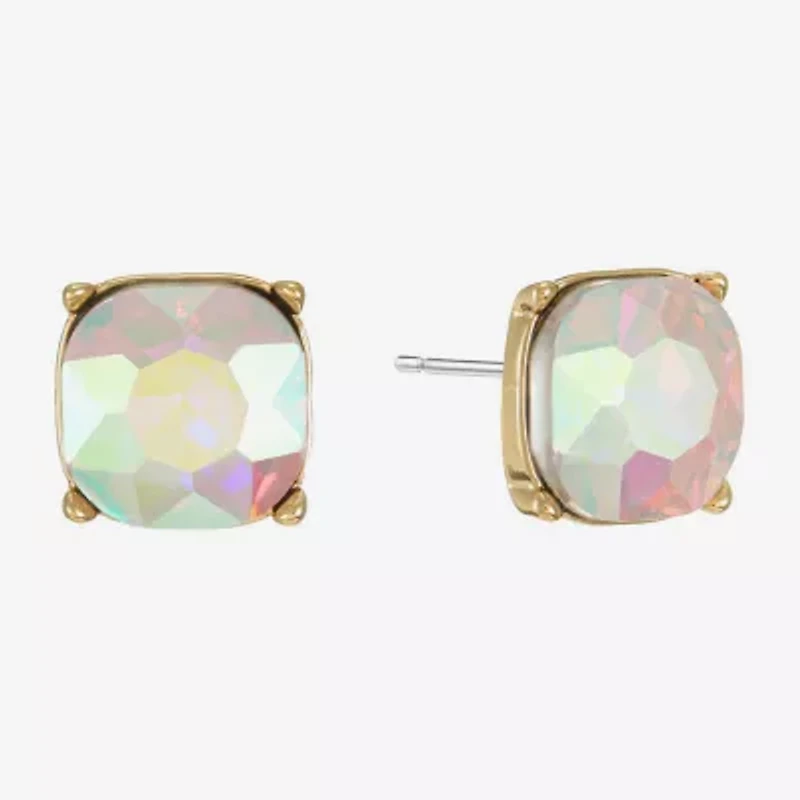 Monet Jewelry Glass 10mm Cushion Stud Earrings