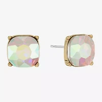 Monet Jewelry Glass 10mm Cushion Stud Earrings