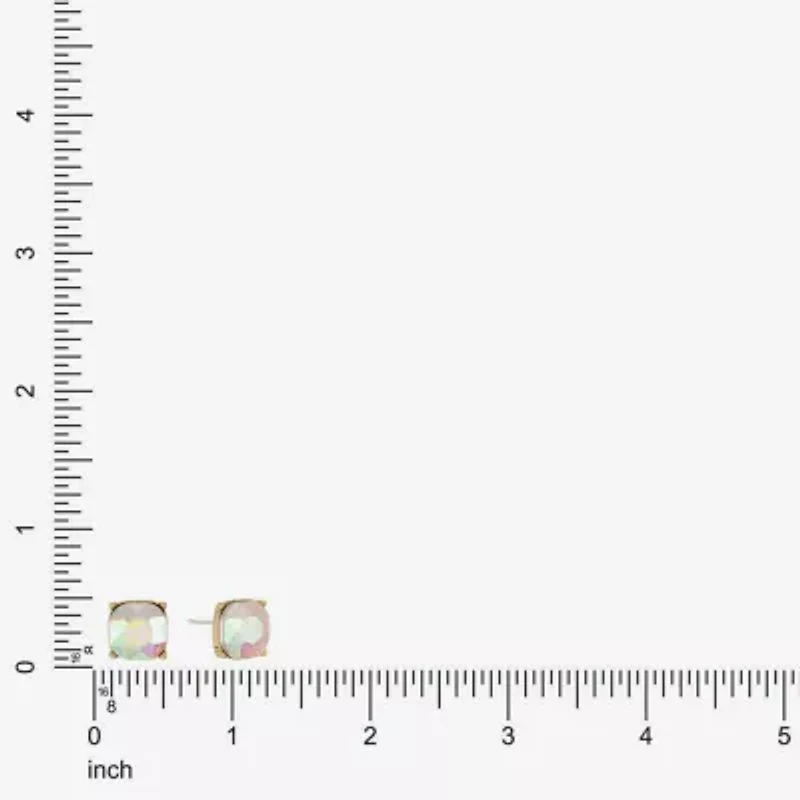 Monet Jewelry Glass 10mm Cushion Stud Earrings