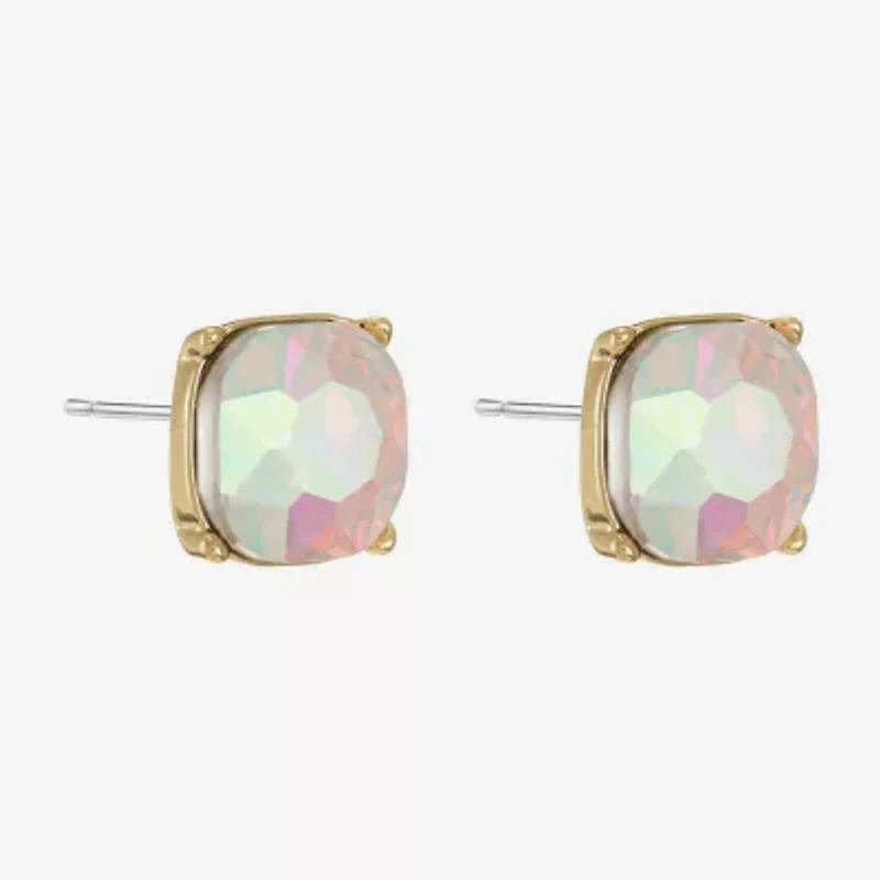 Monet Jewelry Glass 10mm Cushion Stud Earrings
