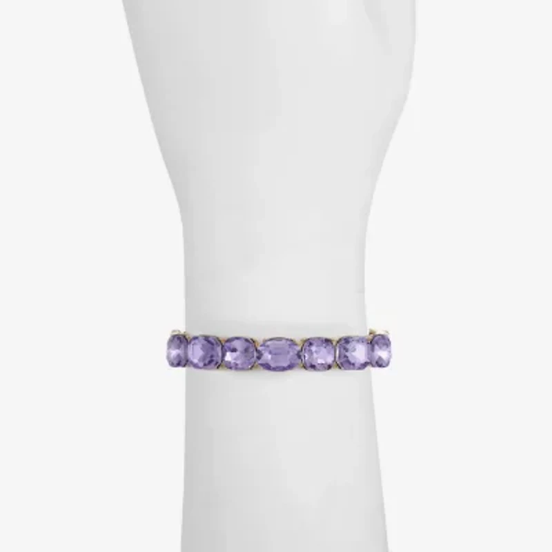 Monet Jewelry Womens Glass Cushion Stretch Bracelet