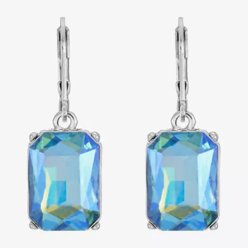 Monet Jewelry Womens Green Glass Drop Earrings