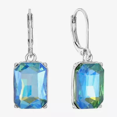 Monet Jewelry Womens Green Glass Drop Earrings