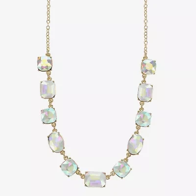 Monet Jewelry Womens Green 17 Inch Collar Necklace