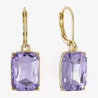 Monet Jewelry Womens Purple Glass Drop Earrings