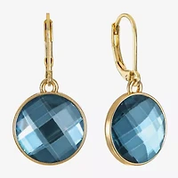 Monet Jewelry Womens Blue Glass Round Drop Earrings