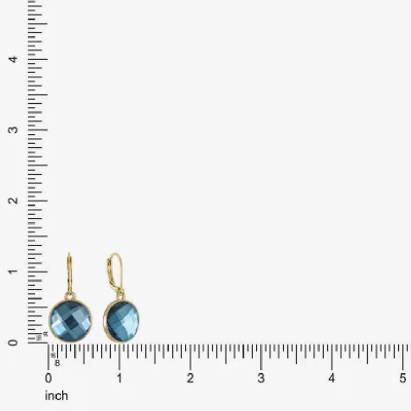 Monet Jewelry Womens Blue Glass Round Drop Earrings