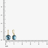 Monet Jewelry Womens Blue Glass Round Drop Earrings
