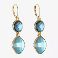 Monet Jewelry Womens Pink Glass Round Cushion Drop Earrings