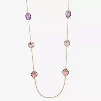 Monet Jewelry Womens Pink Glass 36 Inch Strand Necklace