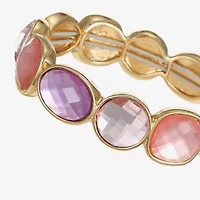 Monet Jewelry Womens Pink Glass Round Stretch Bracelet