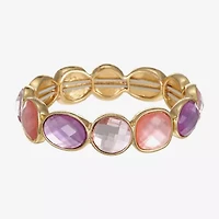 Monet Jewelry Womens Pink Glass Round Stretch Bracelet