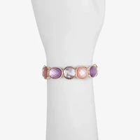 Monet Jewelry Womens Pink Glass Round Stretch Bracelet