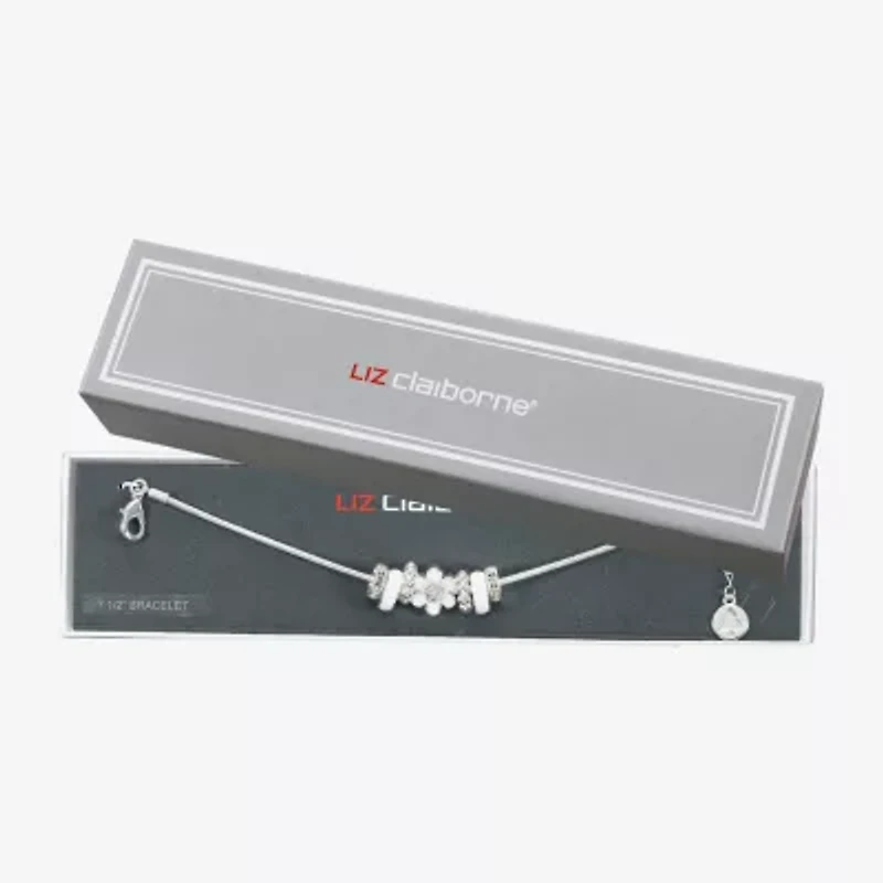 Liz Claiborne Womens Glass Flower Charm Bracelet