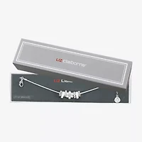 Liz Claiborne Womens Glass Flower Charm Bracelet