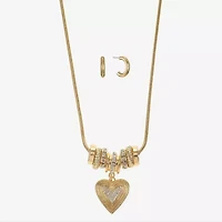 Liz Claiborne Womens Glass Heart 2-pc. Jewelry Set