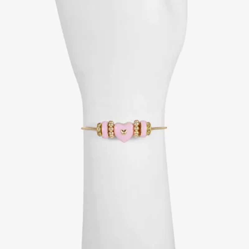 Liz Claiborne Womens Glass Heart Charm Bracelet