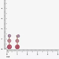 Monet Jewelry Womens Pink Glass Round Hypoallergenic Drop Earrings