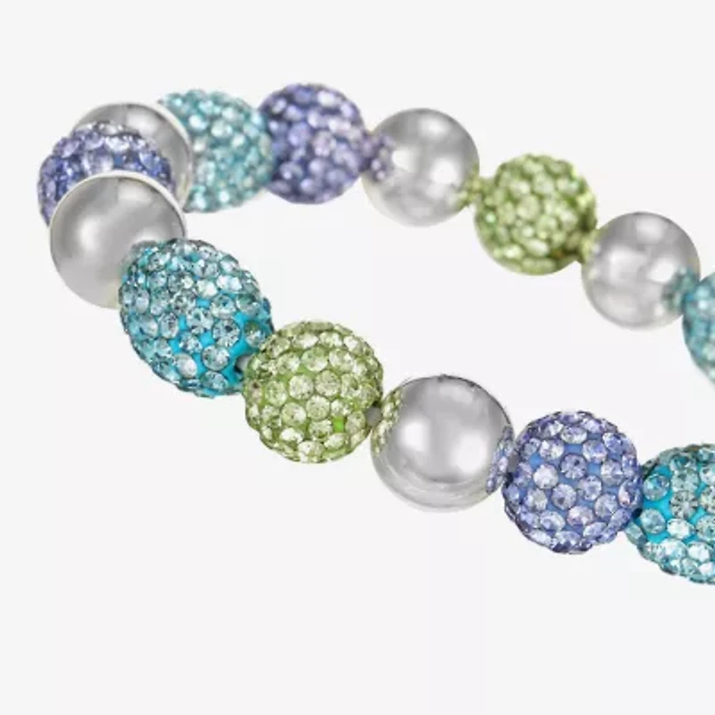 Monet Jewelry Womens Glass Round Stretch Bracelet